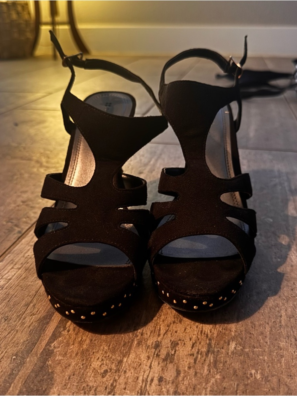 Born Black Studded Platform Sandals